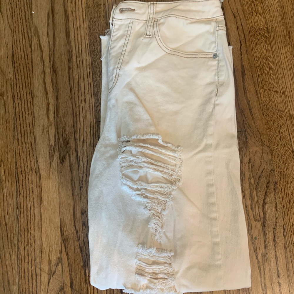 White ripped jeans